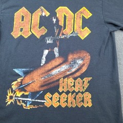 Vintage Style ACDC AC-DC Heat Seeker T-Shirt MENS Medium Black Long Sleeve