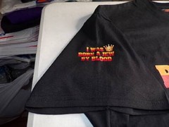 I Was Born A Jew By Blood (Black) w/Red Fringes …Hot Stamp