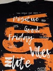One Color Nation 3XL “Positive, Good, Friday Vibes” Short Sleeve T-Shirt