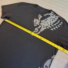 Crazy Shirt Y2K Black Pima Cotton T-Shirt with Silver Tribal-Style