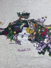 Vintage Ferndale California Nature Shirt XL Gray Double Sided 90s 12372