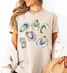 Oyster Shell Shirt, Coastal Sea Shell Tee Beach Ocean Mom Gift