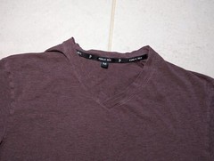 Public Rec Men’s Medium Shirt Burgundy Stretch V Neck Tee Short Sleeve Stretch
