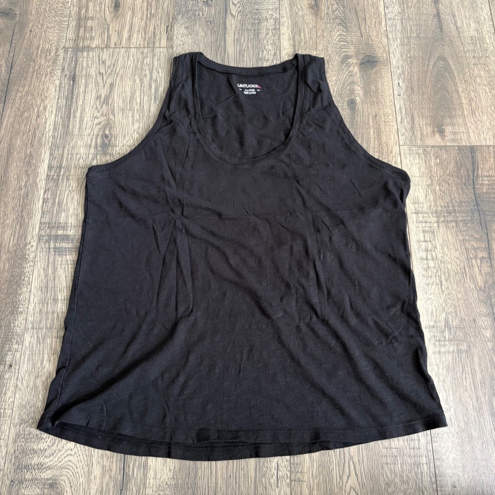 UNTUCKit Tank Top Mens XL Black Good 100% Cotton Scoop Neck Sleeveless Tee