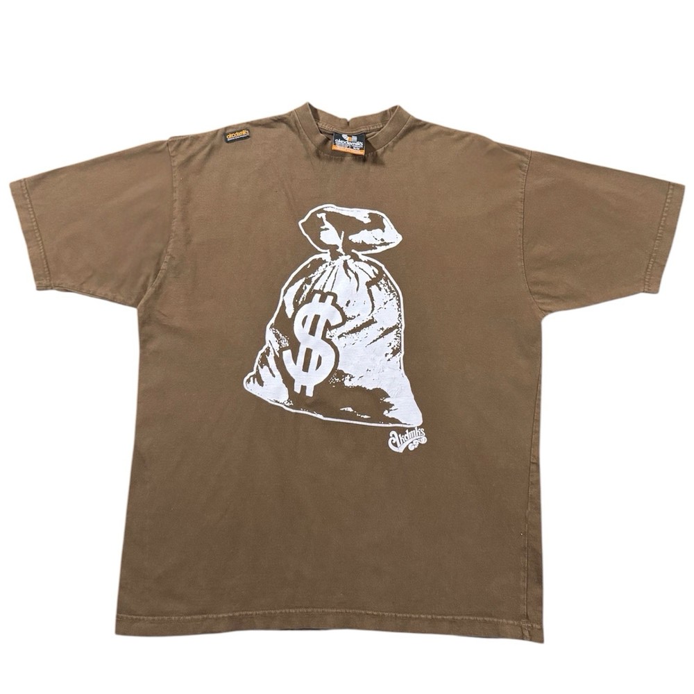 Vintage Y2K Baggy Akademiks Money Bag Dollar T Shirt Size Medium