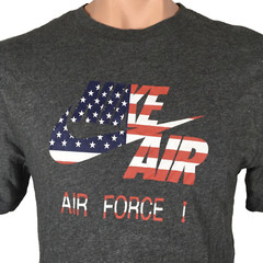 NIKE AIR – Air Force One- Patriotic Red white blue spell out SWOOSH Logo Gray L