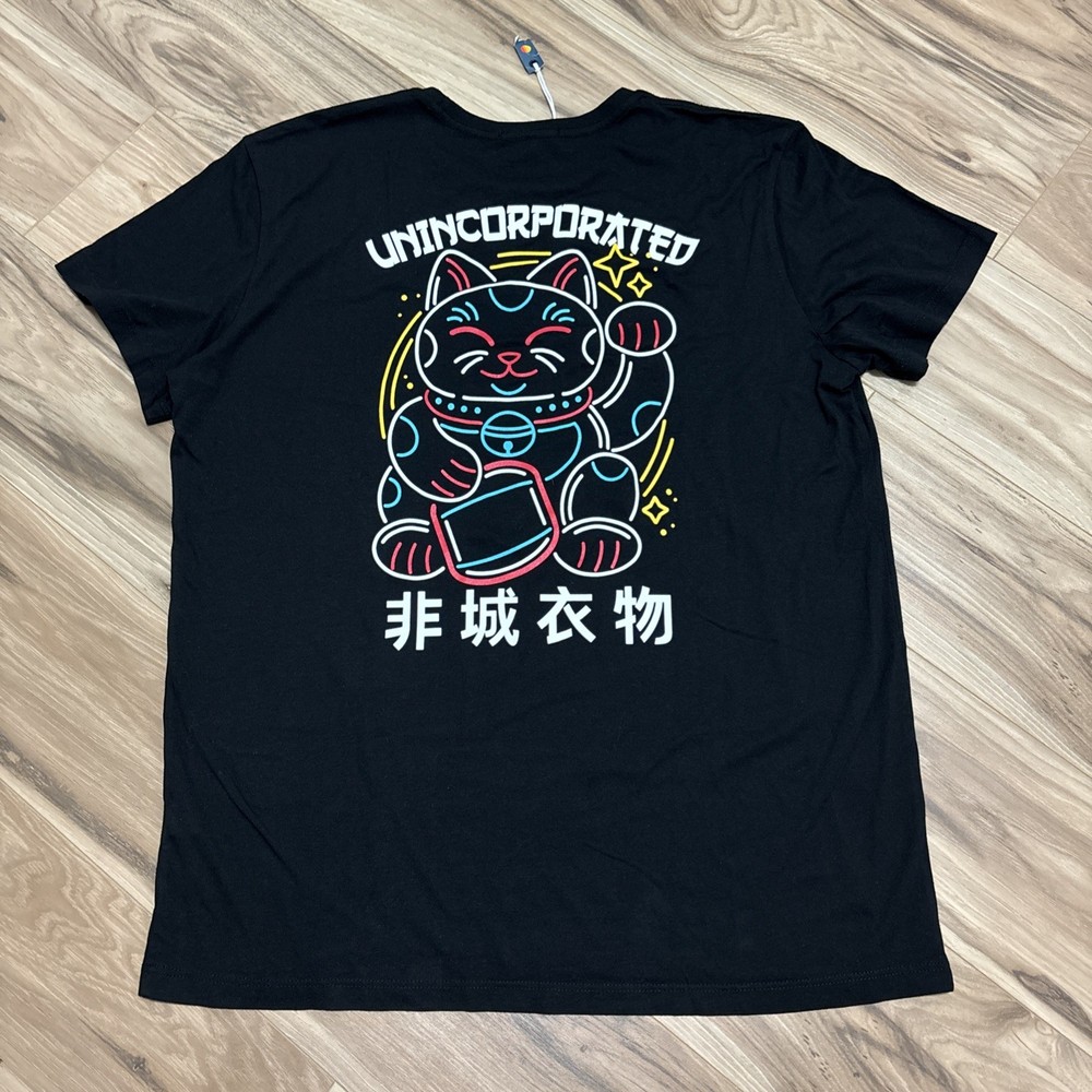 Marine Layer Custom Size M Unincorporated Good Luck Gato Graphic Tee Black – NEW