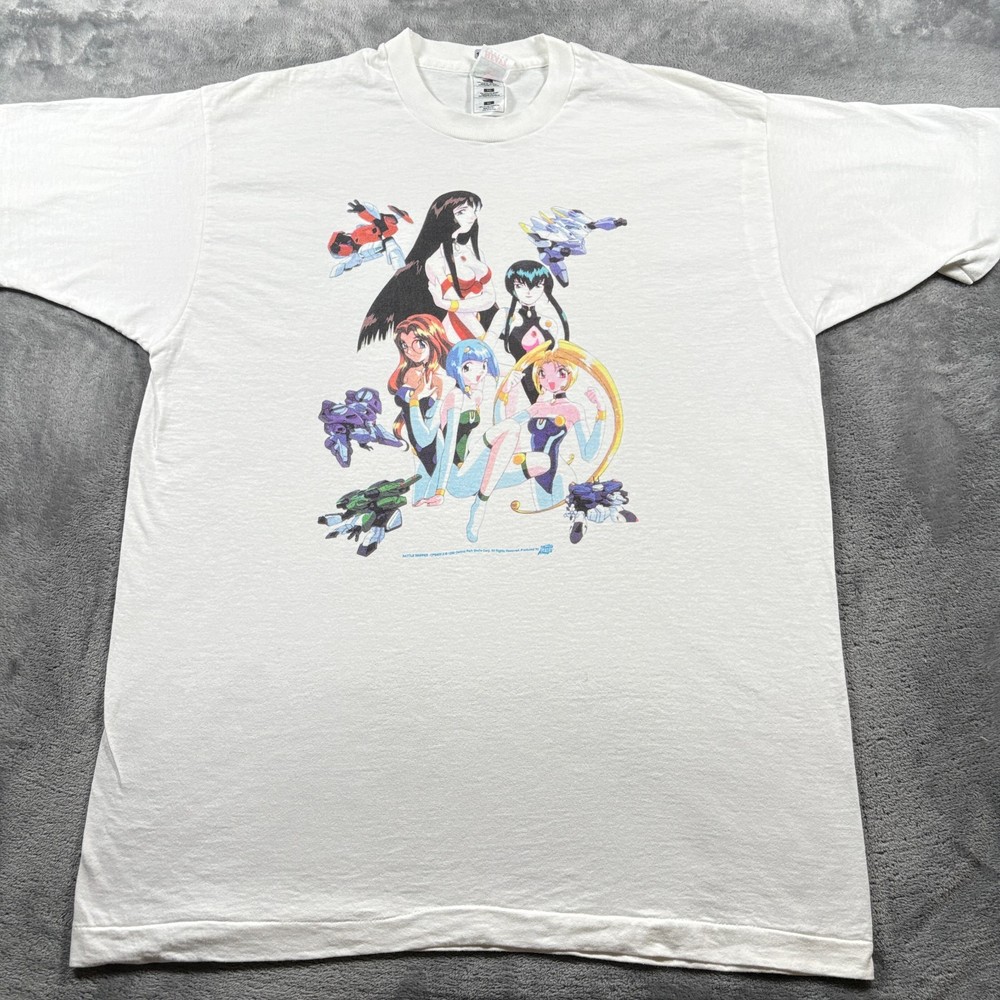 Vintage 1996 Battle Skipper Anime Comic Images T-Shirt Mens XL White Promo