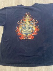 Vintage Y2K JNCO Jeans Blue Dragon Graphic T-Shirt XXL USA Distressed