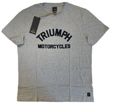Triumph Motorcycles T-Shirt Mens Large Burnham Gray Marl Spellout Logo Cotton