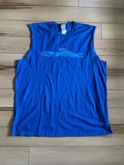 Vintage Y2k Blue Nike Muscle Tee With Flame Detail Size XXL