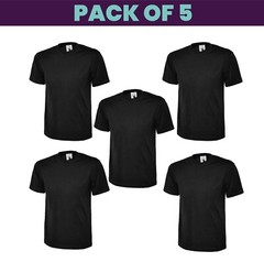 Pack 5 & 3 Uneek Classic T-Shirt Plain Casual Wear stag do hen Unisex UC301