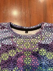 Abstract Geometric Pattern Illusion Rave Festival Neon Men’s Shirt L Large