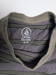Volcom Stripe Long Sleeve Shirt Men’s Size Medium Embroidered Logo