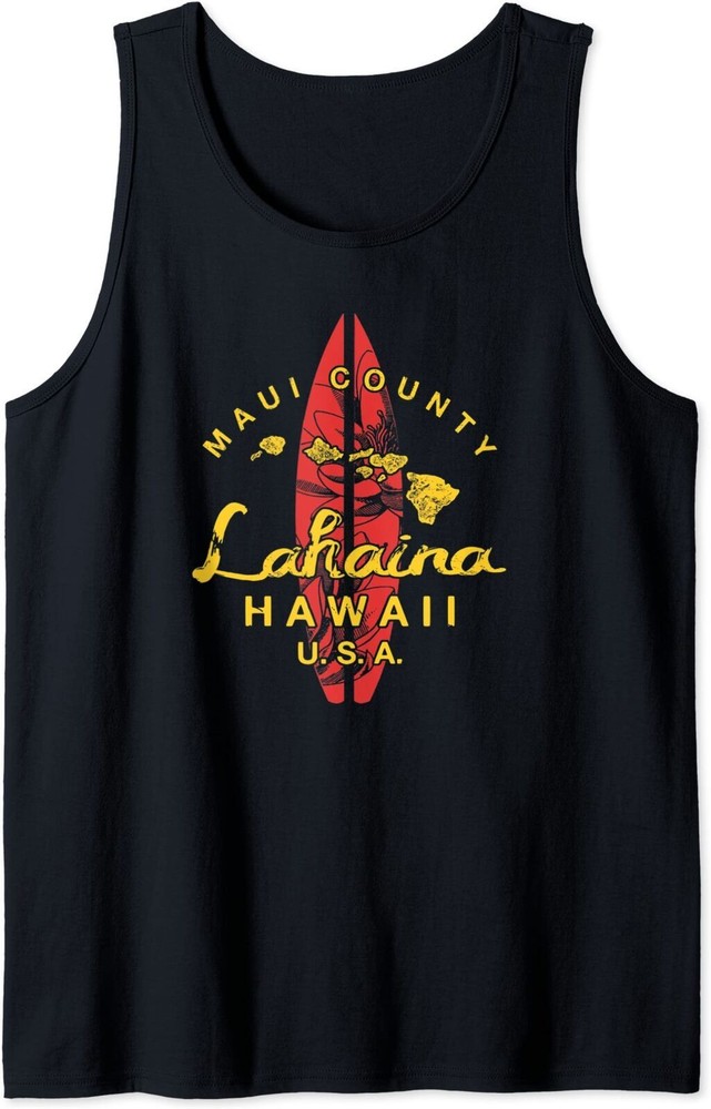 Hawaii Lahaina Maui Vintage Hawaiian Islands Surf Tank Top, T-shirt