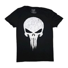 Mens Marvel The Punisher Short Sleeve T Shirt Black White Small