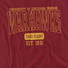 University of Louisiana Monroe Adult T-Shirt Est. Date, Garnet, S-3XL