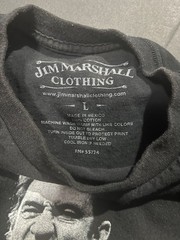 Johnny Cash black cotton has 2 small stains as shown on 4th slide t-shirt Size L