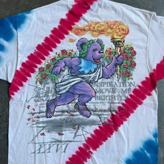 VTG 90s RARE Grateful Dead Atlanta Olympics Liquid Blue AOP Graphic Shirt Men XL