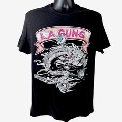 Irregular L.A. Guns Band Black Shirt Dragon Livestream Las Vegas Mens Size Med