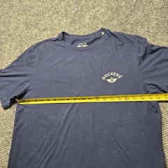 DOCKERS T-SHIRT NAVY BLUE & WHITE Size Medium Basic Tee Anchor Wings