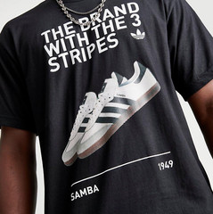 NEW MEN’S ADIDAS ORIGINALS SAMBA TREFOIL TEE SHIRT ~SIZE LARGE #JE2040