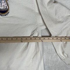 Vintage Navy Long Sleeve T-Shirt Mens XL White Mock Neck Made USA 90s