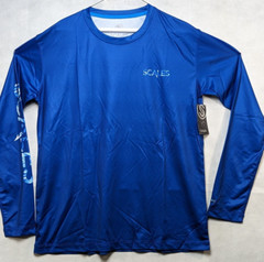Scales mens Marlin Long Sleeve Shirt size 2XL Performance Tropical Fishing Blue