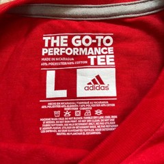 Adidas Soccer The Go-To Performance Tee Mens Large Red Climalite Graphic T-Shirt
