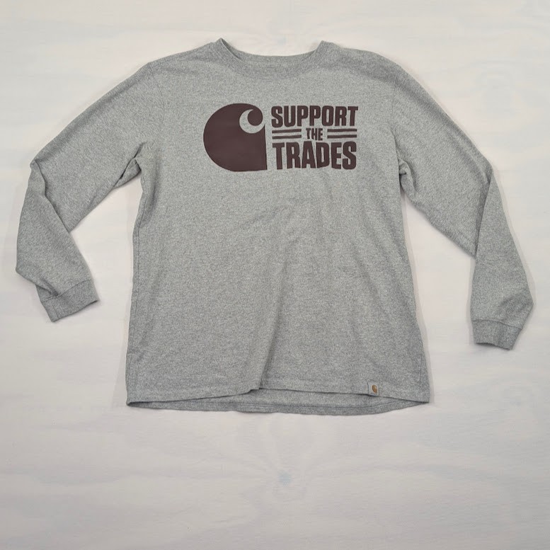 Carhartt Long Sleeve Loose Fit Mens Large Support The Trades Shirt Workwear Gray