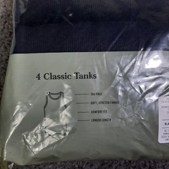 Sleeveless Tanks Men’s S 34-36 Classic Black ‘4 Pack’ Goodfellow Soft Stretch