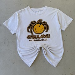 Vtg 90s St Thomas Smile Mon White T Shirt Medium Smiley Rasta Beach Funny Humor