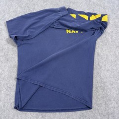 Soffe Vintage Navy Logo Long Sleeve T-Shirt Fits Men’s Size Large Blue Yellow