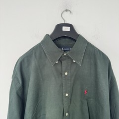 Vintage 90s Ralph Lauren Blaire Button-Down Shirt Forest Green Preppy Ivy Style