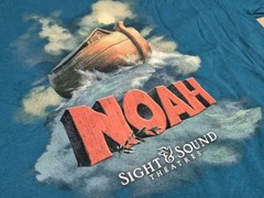 Sight & Sound Noah Ark T-Shirt Large Teal Biblical Theater Graphic Jesus Tee