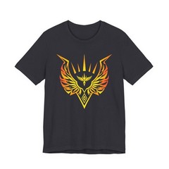 Valkyrie Fiery Phoenix Warrior Emblem T-Shirt | Symbolic Design Graphic Tee
