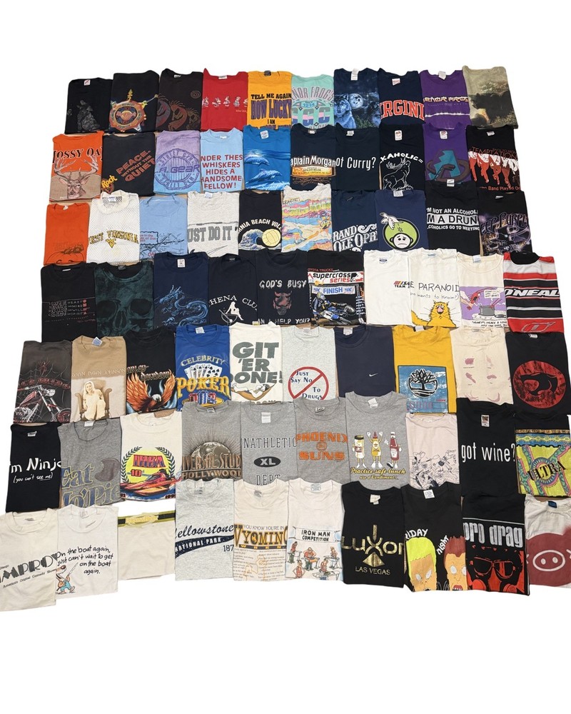 Vintage T-Shirt Clothing Wholesale Resale Bundle Lot 70 Items 80s/90s/Y2k