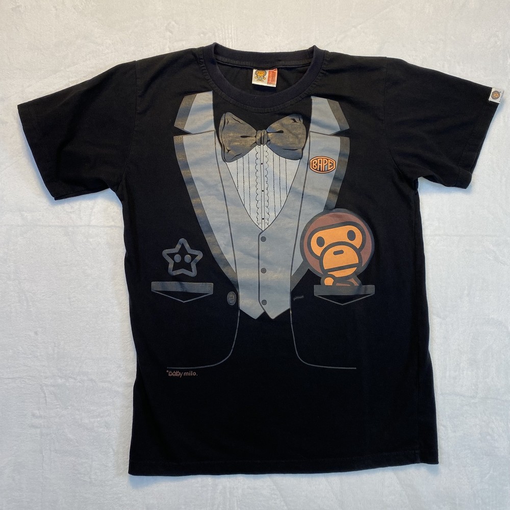 Bape Baby Milo Graphic T-Shirt Black Men’s Size M Streetwear Tee Short Sleeve