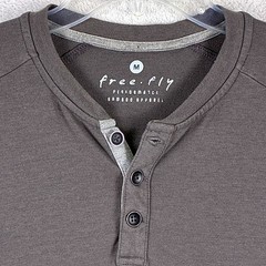 Free Fly Henley Shirt Mens M Gray Bamboo Lightweight Stretch Preppy Outdoors
