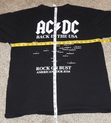 AC/DC Back in Black 2016 Rock or Bust Double-sided Concert Tour Shirt Size Large