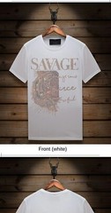 New Fashion Tiger Head Trend Rhinestones Summer Short Sleeve Luxury Men T-Shirt