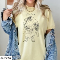 Custom Dog Portrait Photo Comfort Tee