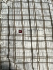 Quiksilver Thrashed Surf Plaid shirt Y2K Distresses Grey vintage 90s XL/TG