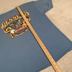 Harley Davidson Shirt Mens XL Blue Denney’s Branson Missouri Pocket Graphic FLAW