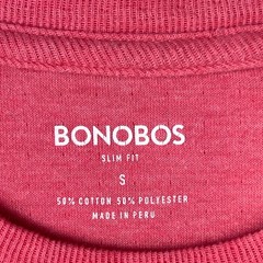 Bonobos Shirt Mens Small Pink Long Sleeve T-Shirt Slim Fit Top Cotton Blend Knit