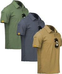 Men’s Tactical Polo T-Shirt Quick Dry Combat Short Sleeve Team Work Casual Shirt
