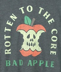 Men’s Rotten To The Core Bad Apple T-Shirt size XL color Gray