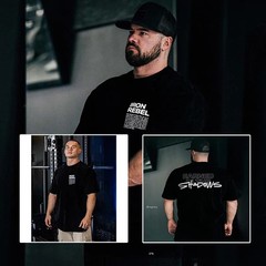 Men’s Oversized Graphic Printed T-shirt Gym Training Workout Summer Streetwear