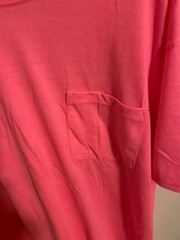 NEW WITHOUT TAGS LOT OF 6 UNISEX SIZE XL HANES SAFETY PINK POCKET T-SHIRTS