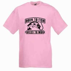 Fishing Forced To Work Fish Humour Novelty T Shirt Various Colours And Sizes
